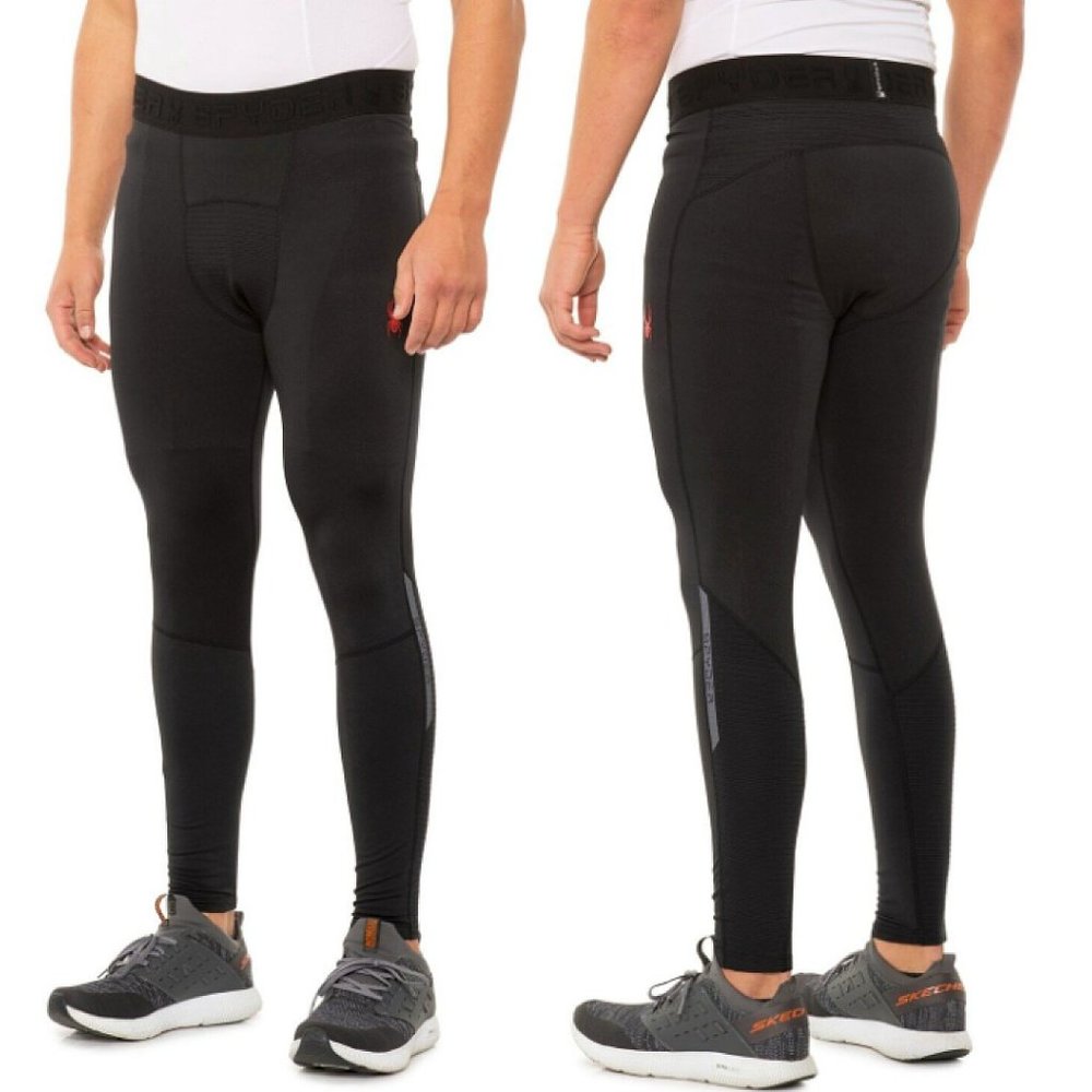 Spyder Active Men's Pro Web Base Layer Compression Leggings Pants Black Small